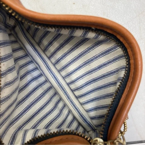 Coach vintage English tan leather chunky case clutch bag